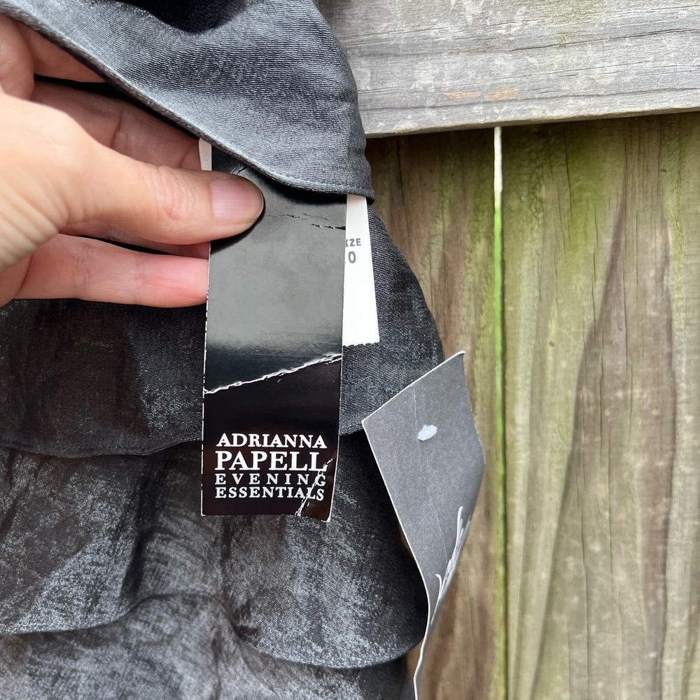 Adrianna Papell Charcoal Layered long Skirt - Picture 5 of 9